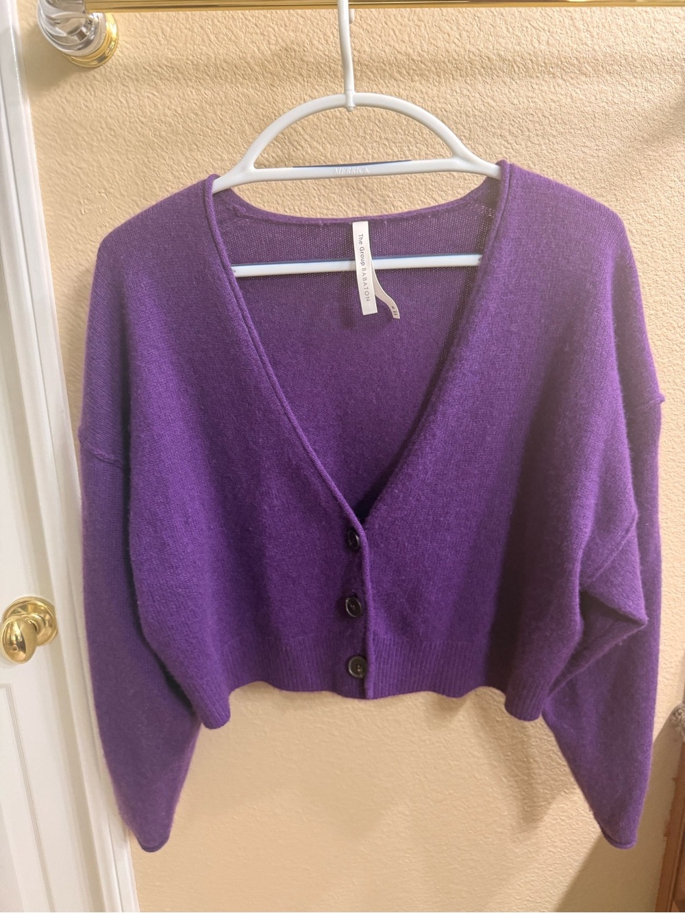 Purple Cashmere Cardigan Sweater